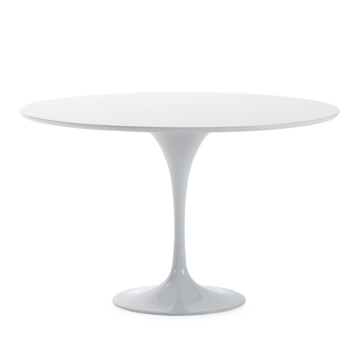Mesa Comedor Aluminio/Madera en Blanco, 120 Cm.