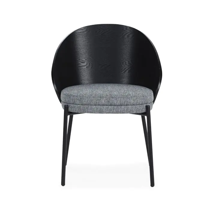 Silla 49x47x75 Tela/Madera/Metal -- Gris/Negro
