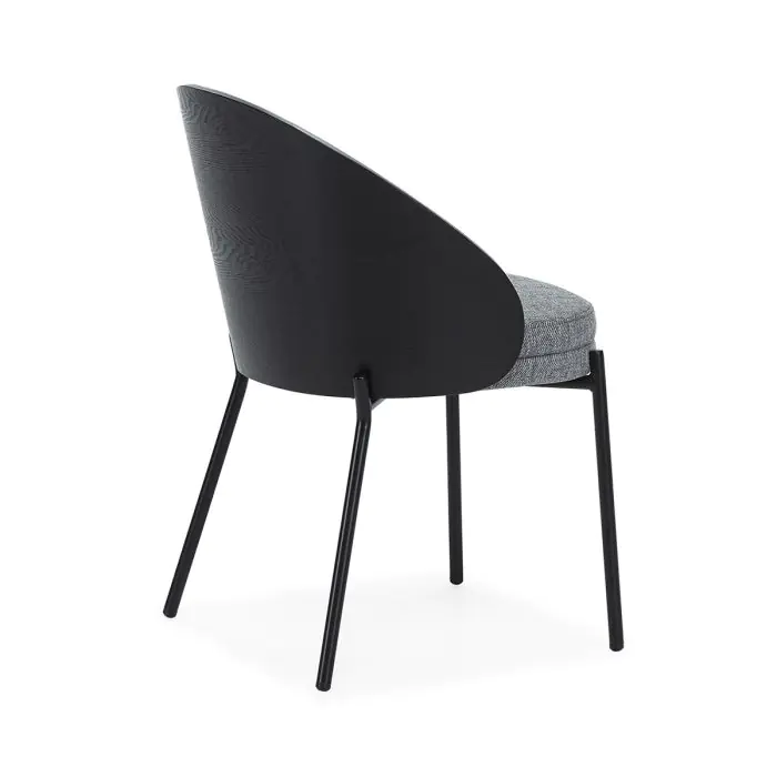 Silla 49x47x75 Tela/Madera/Metal -- Gris/Negro