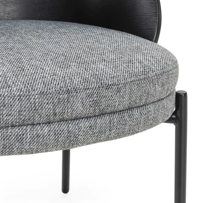 Silla 49x47x75 Tela/Madera/Metal -- Gris/Negro