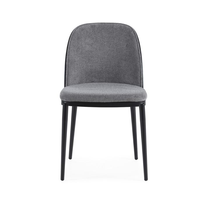 Silla 58x60x74 Tela/Madera/Metal -- Gris/Negro
