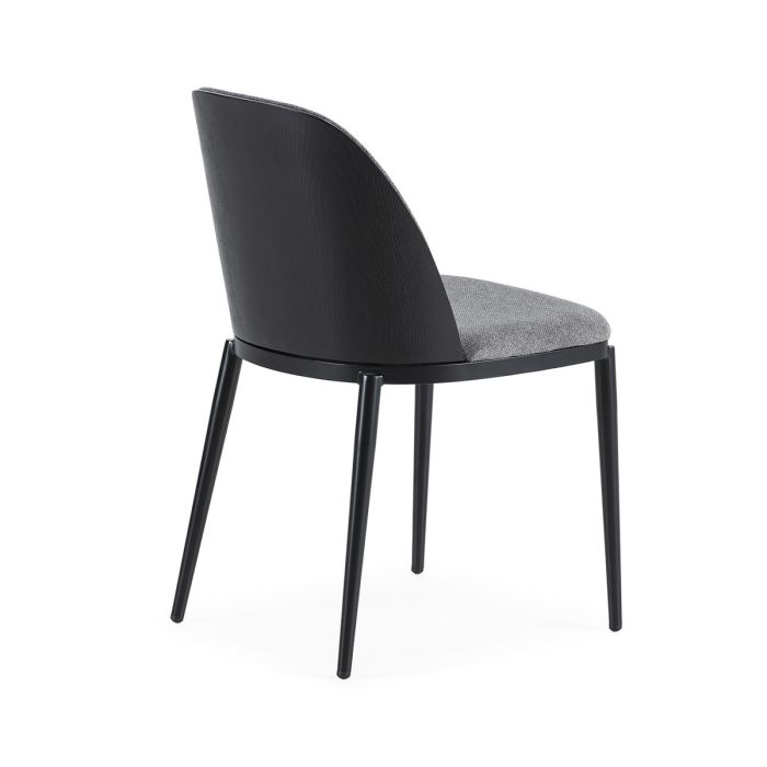 Silla 58x60x74 Tela/Madera/Metal -- Gris/Negro
