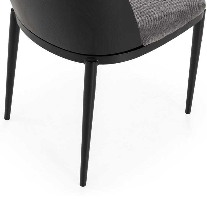 Silla 58x60x74 Tela/Madera/Metal -- Gris/Negro