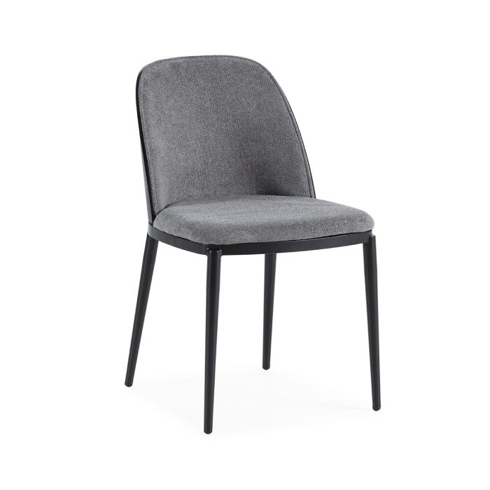 Silla Comedor Tejido Gris Metal