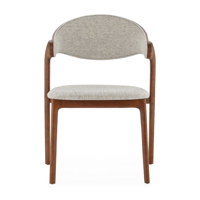Silla 56,5x53x79,4 Madera/Tela -- Marrón/Gris