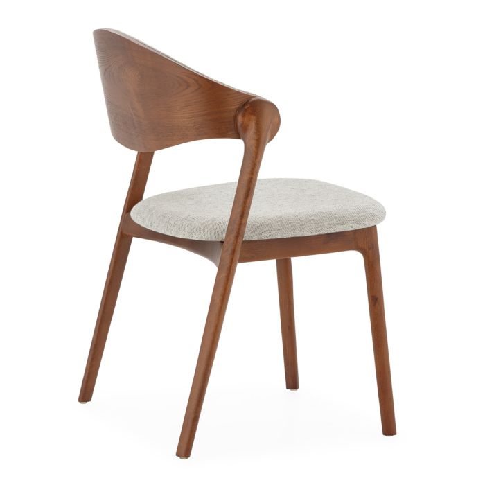 Silla 56,5x53x79,4 Madera/Tela -- Marrón/Gris