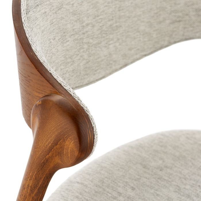 Silla 56,5x53x79,4 Madera/Tela -- Marrón/Gris
