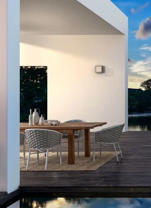 Silla Jardín con Cojín Cuerda Aluminio Blanco, 57 Cm