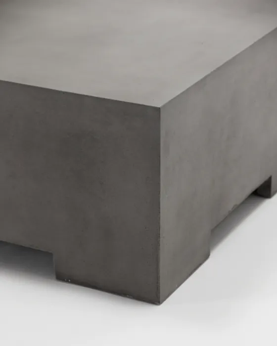Mesa Centro Cuadrada Cemento Gris, 82 Cm