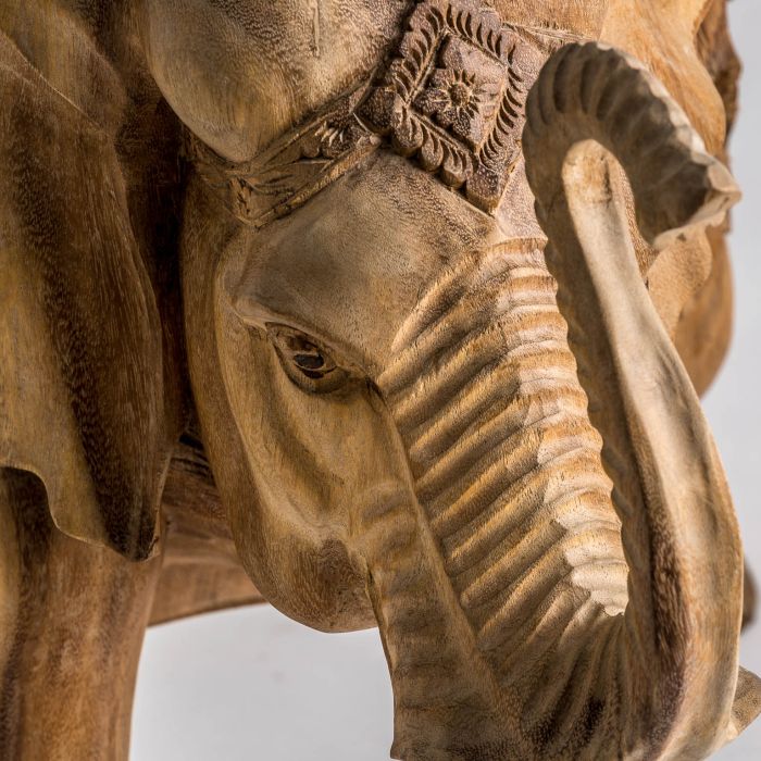Figura Elefante Madera natural, 66 Cm