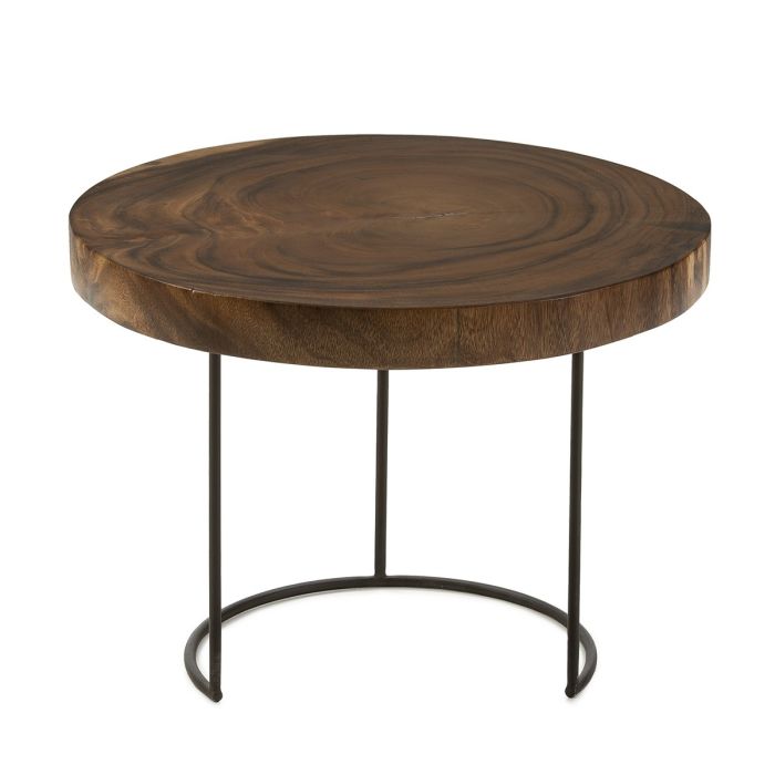 Mesa Auxiliar 50x50x38 Metal/Madera Natural