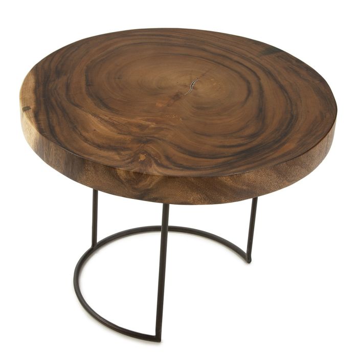 Mesa Auxiliar 50x50x38 Metal/Madera Natural