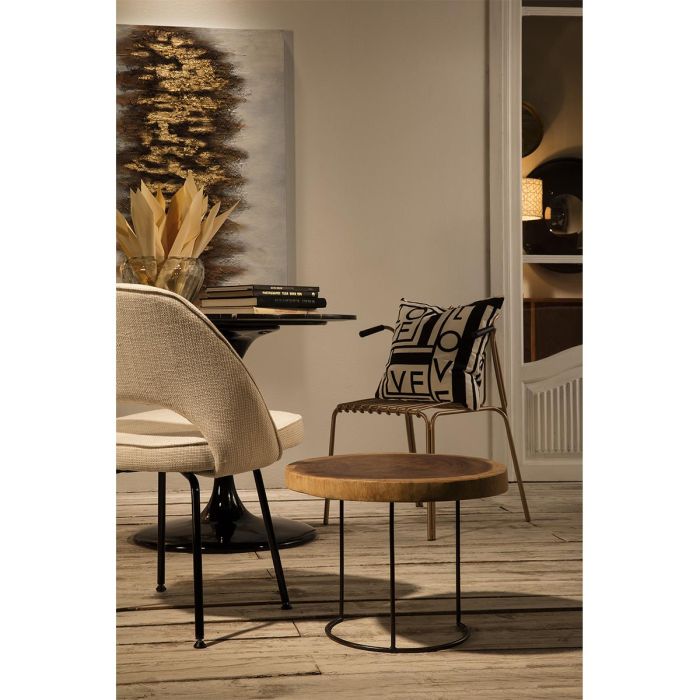Mesa Auxiliar 50x50x38 Metal/Madera Natural