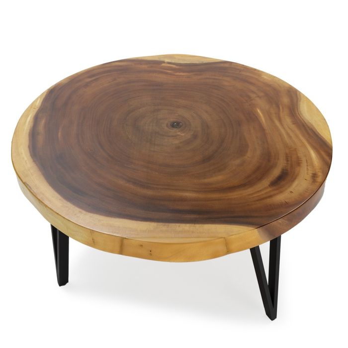Mesa Auxiliar 50x50x38 Metal/Madera Natural