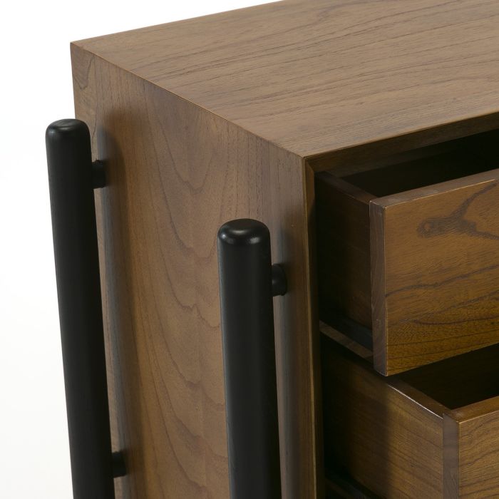 Mesita de Noche 50x40x61 Madera Marrón/Negro