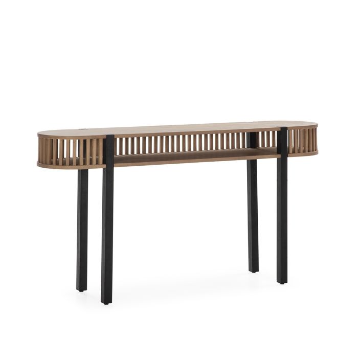 Consola de Madera/Metal Arena/Negro, 150 Cm.