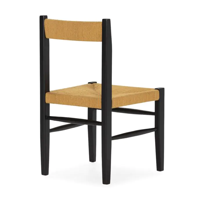 Silla 50x56x87 Madera de Teca/Fibra Hoja de Banana -- Negro/Natural