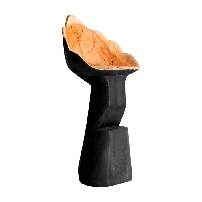 Taburete hoja vintage negro natural