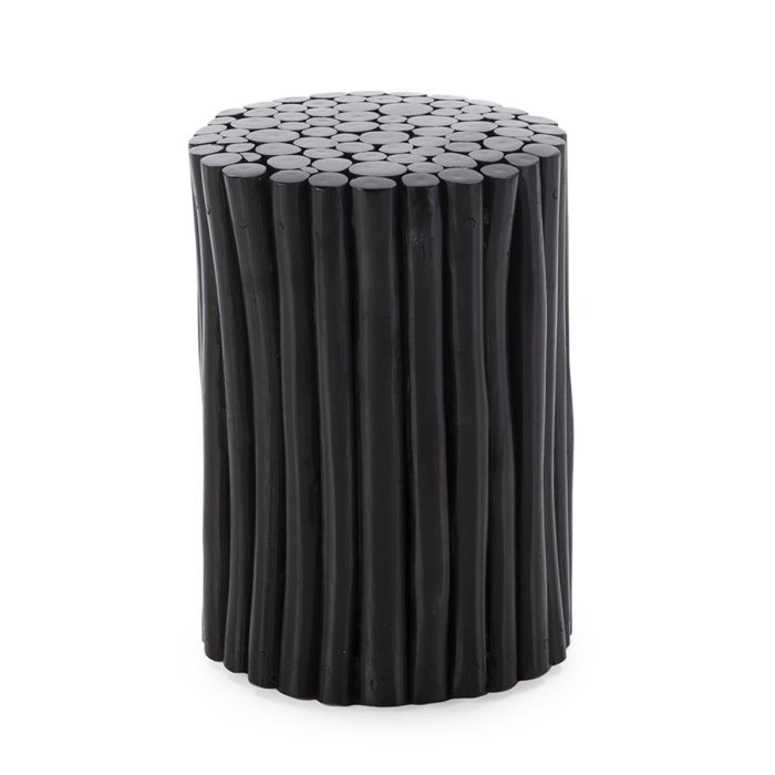 Taburete en Madera de Teca en Negro.