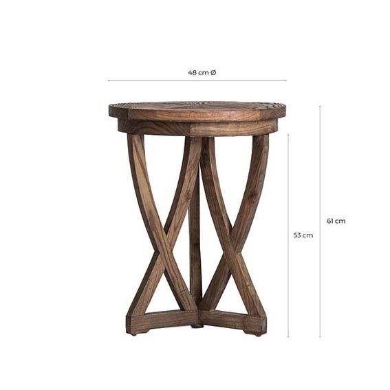 Mesa Auxiliar Pino Recuperado Envejecido, 62 Cm