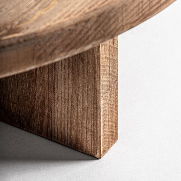 Mesa Centro Redonda Crissey Madera Pino Reciclado, 90 Cm