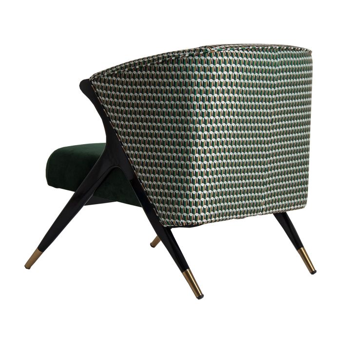 Sillón Kelheim Art Decó Terciopelo Verde, 73 Cm