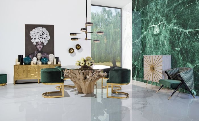 Sillón Kelheim Art Decó Terciopelo Verde, 73 Cm