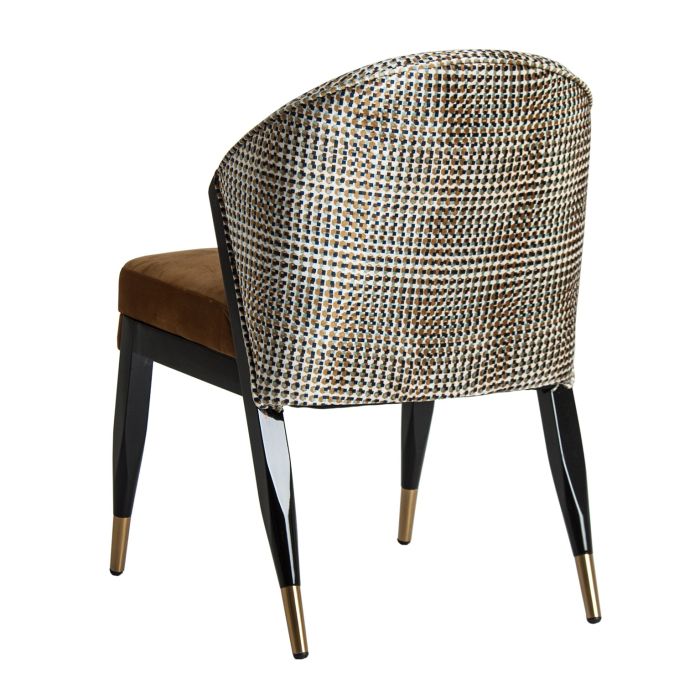 Silla Ocre Estampado Geométrico