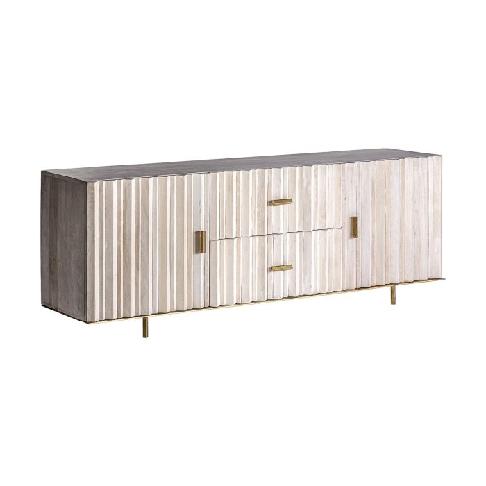 Mueble Tv LURE Art Déco Crema Oro 2 Puertas