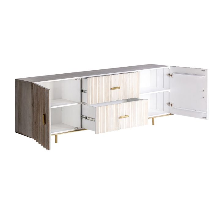 Mueble Tv LURE Art Déco Crema Oro 2 Puertas