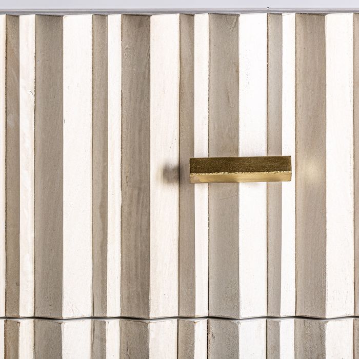 Mueble Tv LURE Art Déco Crema Oro 2 Puertas