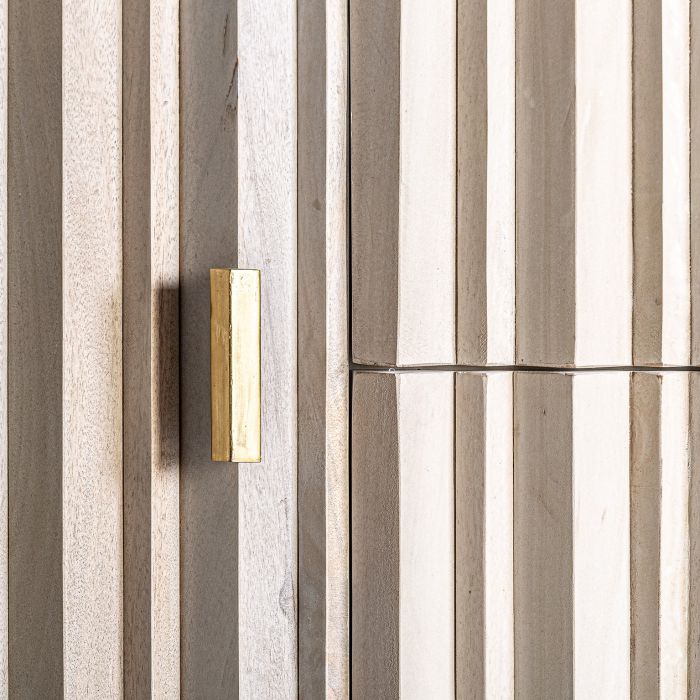 Mueble Tv LURE Art Déco Crema Oro 2 Puertas