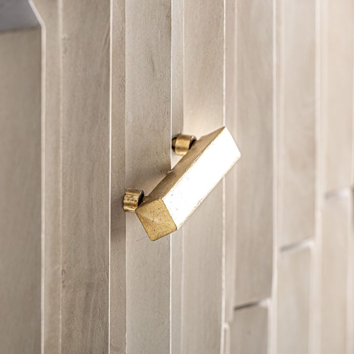Mueble Tv LURE Art Déco Crema Oro 2 Puertas