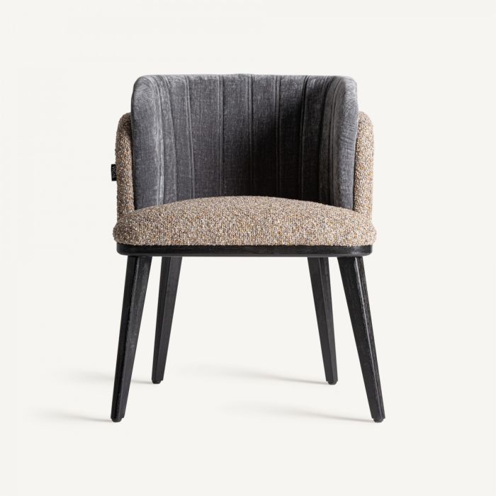 Silla Meda Tejido Tonos Azules Madera Caucho, 61 Cm