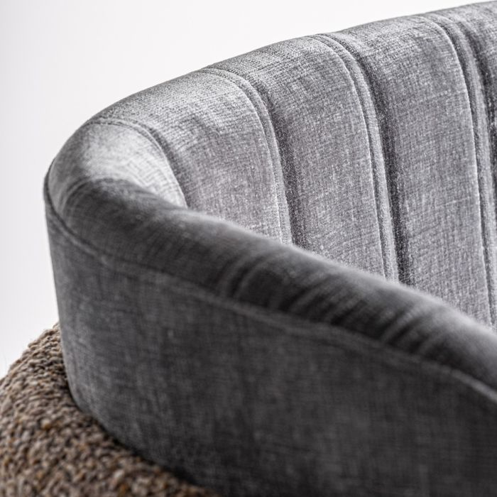 Silla Meda Tejido Tonos Azules Madera Caucho, 61 Cm