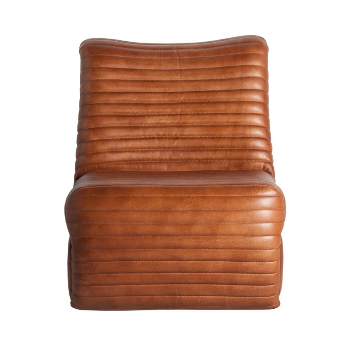 Sillón Almstock Cuero Marrón Hierro, 59 Cm
