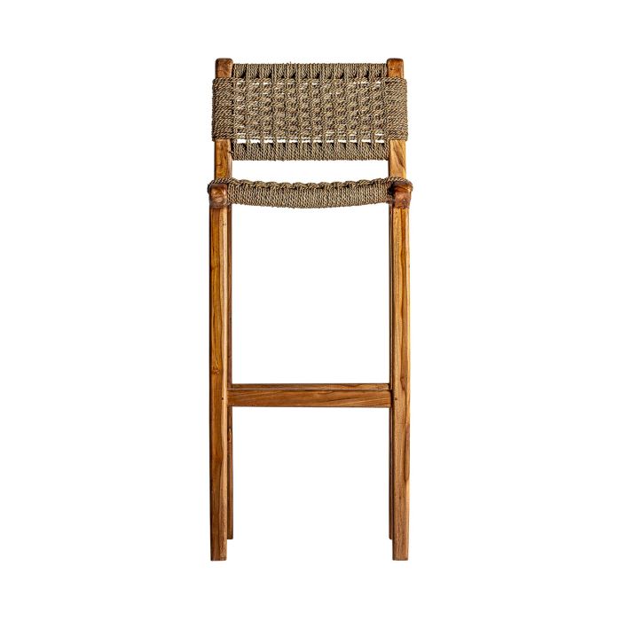 Taburete Madera Natural Cuerda Trenzada, 111 Cm