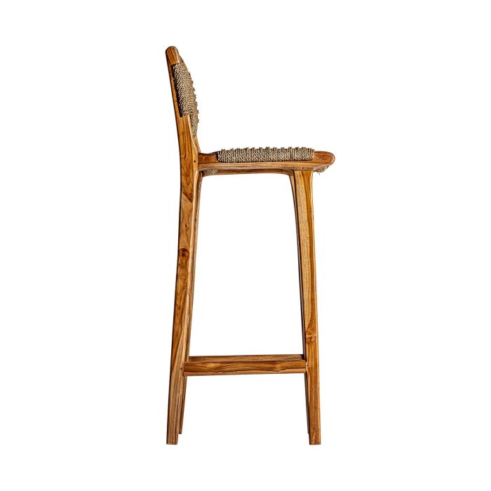 Taburete Madera Natural Cuerda Trenzada, 111 Cm