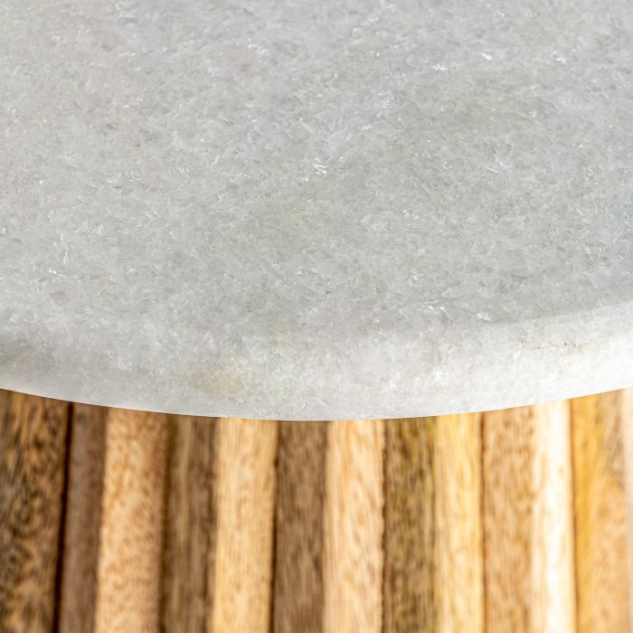 Mesa Auxiliar Plisado Mango Tapa Mármol, 60 Cm