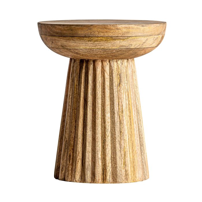 Mesa Auxiliar Madera Mango Plisada, 38 Cm