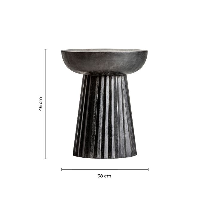 Mesa Auxiliar Mango Negro Plisado, 48 Cm