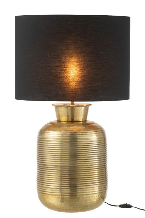 Lámpara De Sobremesa Aros Aluminio Oro, 31 Cm