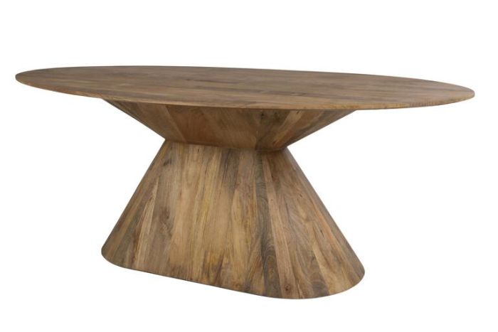 Mesa comedor ovalada color marrón
