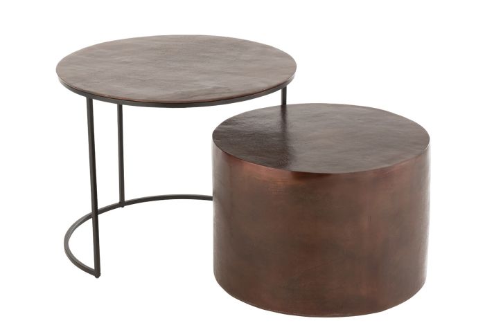 Set Mesa Auxiliar + Mesa Centro Estilo Industrial