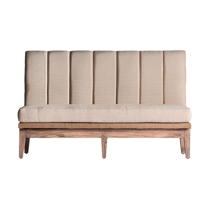 Sofá Bar Madera Blanco Roto Tejido Beige, 171 Cm