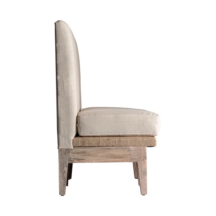 Sofá Bar Madera Blanco Roto Tejido Beige, 171 Cm