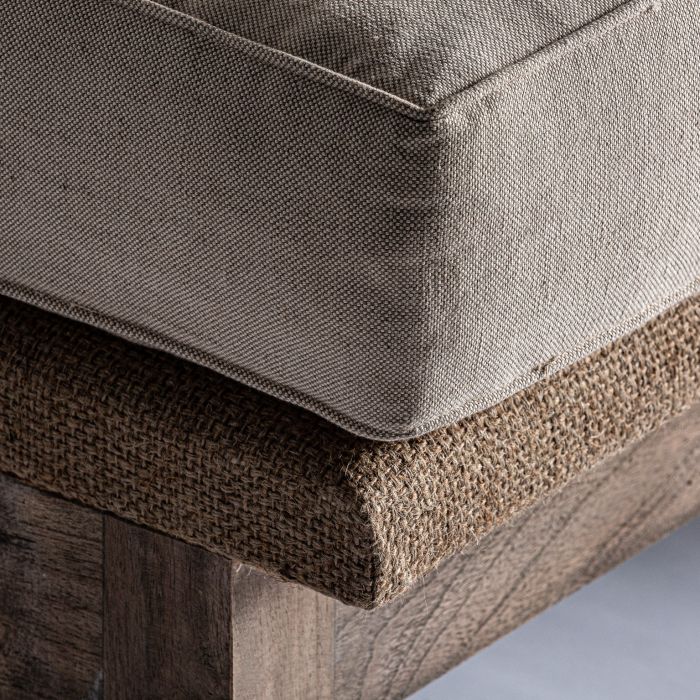 Sofá Bar Madera Blanco Roto Tejido Beige, 171 Cm