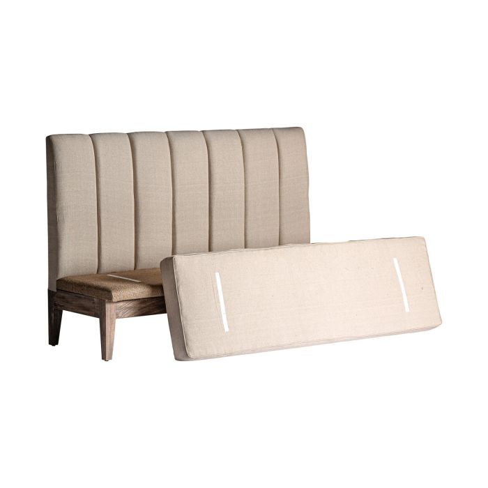 Sofá Bar Madera Blanco Roto Tejido Beige, 171 Cm