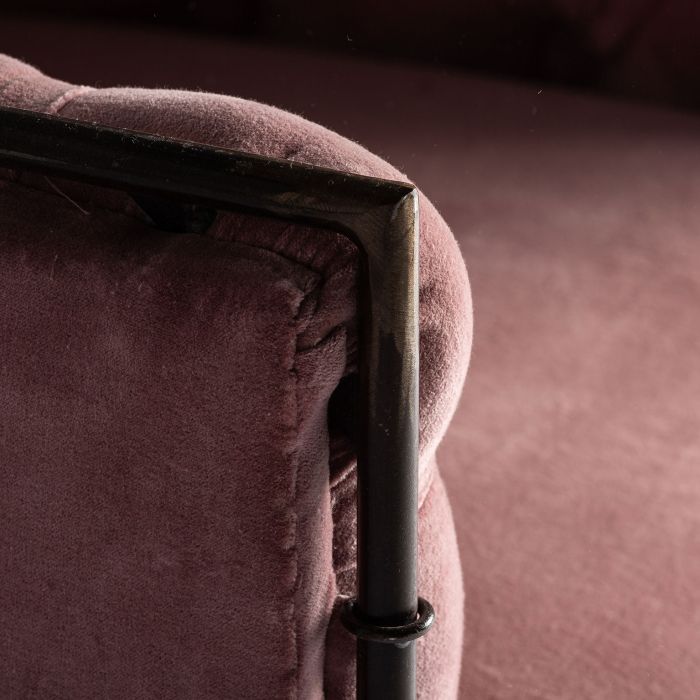Sillón Hierro Oro Terciopelo Rosa 72x70x67 Tapizado