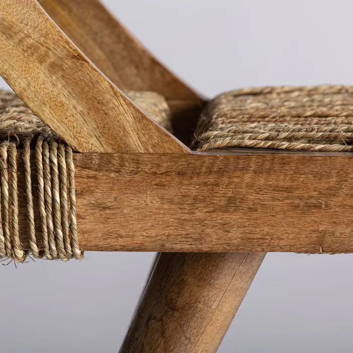  Sofá Cama Mango Tonos Marrón Fibra Natural, 180 Cm